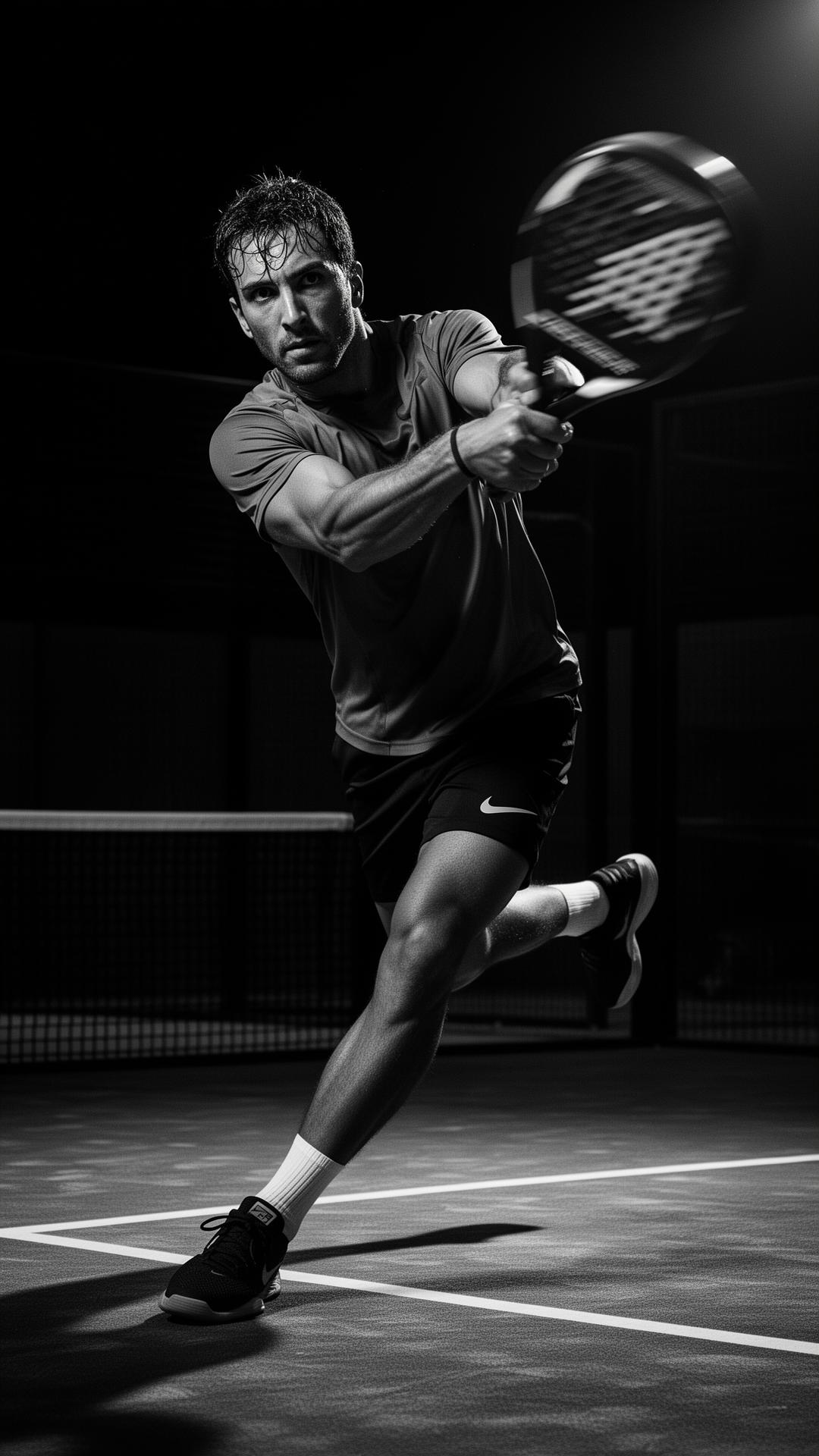 Padel Athlet auf dem Court